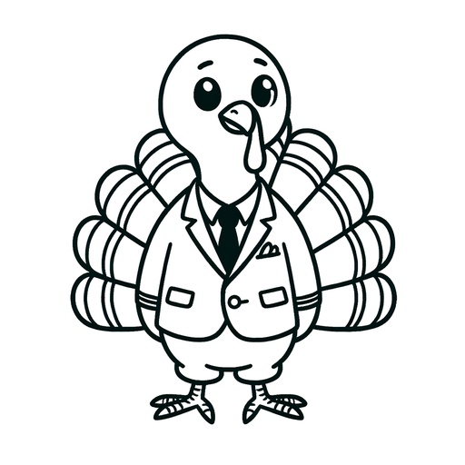 Turkey in a Suit Coloring Page