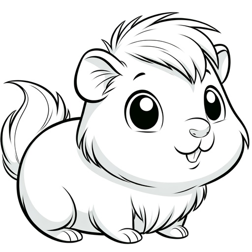 Cartoon Guinea Pig Coloring Page