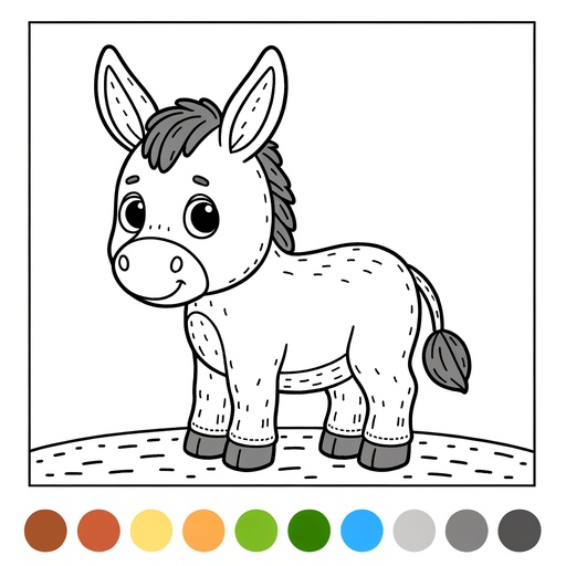 Simple Donkey Coloring Page