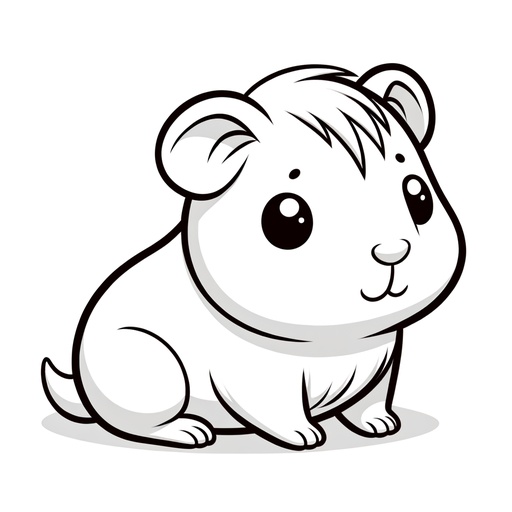 Action Guinea Pig Coloring Page