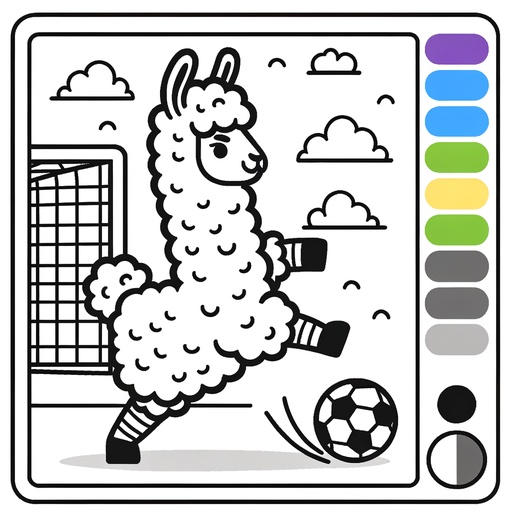 Sporty Llama Coloring Page
