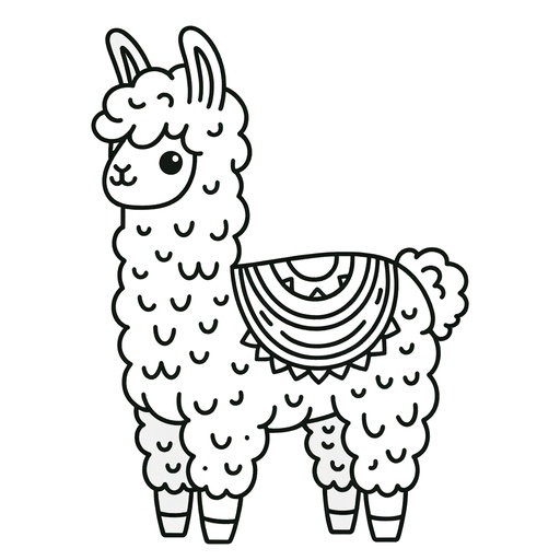 Mindful Llama Coloring Page