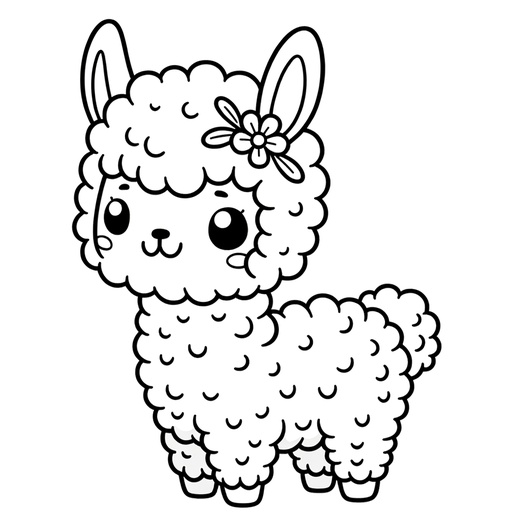 Cute Alpaca Coloring Page