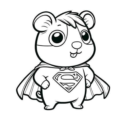 Superhero Guinea Pig Coloring Page