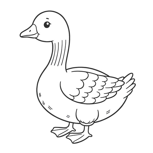 Simple Goose Coloring Page