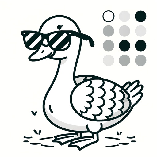 Goose in Sunglasses Coloring Page