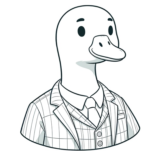 Goose in a Suit Coloring Page