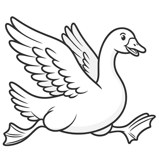 Action Goose Coloring Page