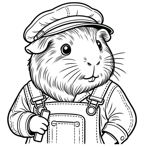 Professional Guinea Pig Coloring Page