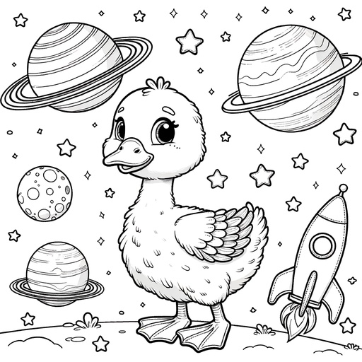 Space Goose Coloring Page