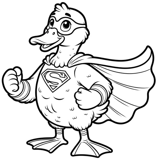 Superhero Goose Coloring Page