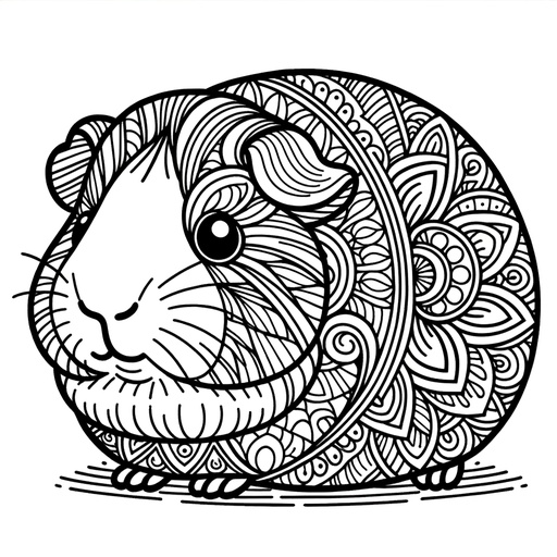 Mandala Guinea Pig Coloring Page