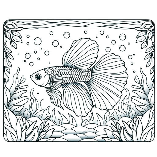 Underwater Guppy Coloring Page