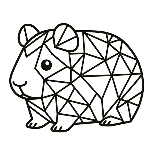 Geometric Guinea Pig Coloring Page