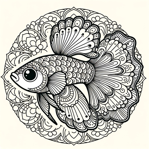 Mandala Guppy Coloring Page