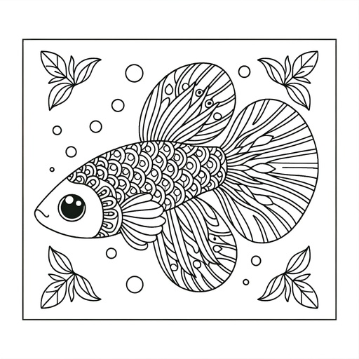 Mindful Guppy Coloring Page