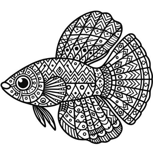 Geometric Guppy Coloring Page