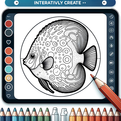 Cute Discus Fish Coloring Page