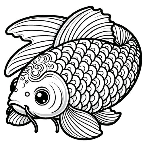 Cute Mirror Carp Coloring Page