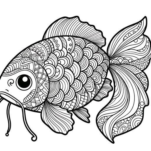 Mindful Mirror Carp Coloring Page