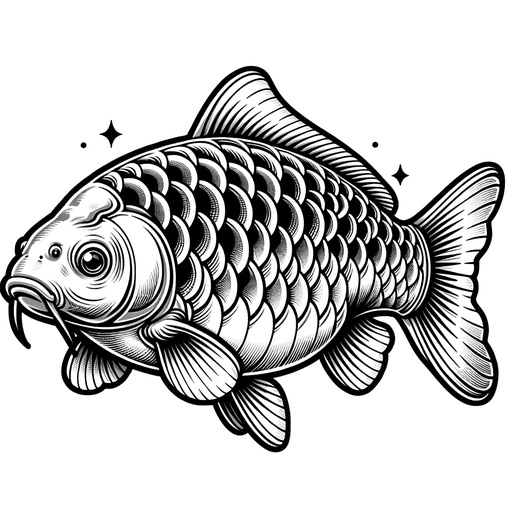 Realistic Mirror Carp Coloring Page