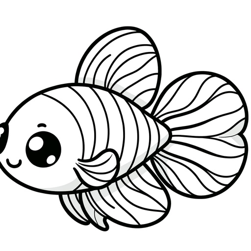 Cute Swordtail Fish Coloring Page