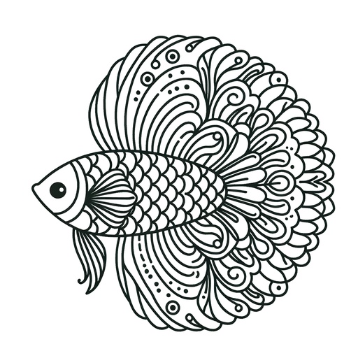 Mindful Swordtail Fish Coloring Page