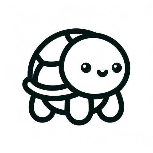 Cute Turtle Coloring Page