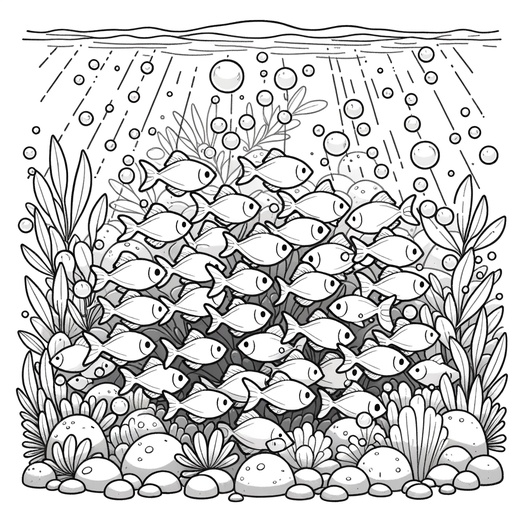 Underwater Neon Tetra Coloring Page