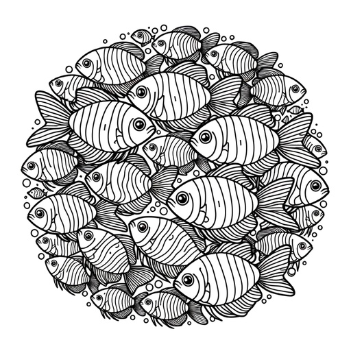 Mandala Neon Tetra Coloring Page