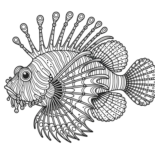 Cute Lionfish Coloring Page