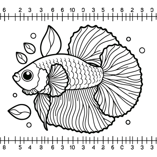 Cute Siamese Fighting Fish Coloring Page