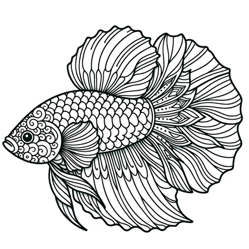 Mindful Siamese Fighting Fish Coloring Page- 4 Free Printable Pages