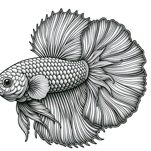 Realistic Siamese Fighting Fish Coloring Page- 4 Free Printable Pages