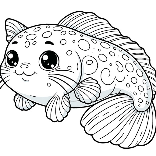 Cute Catfish Coloring Page