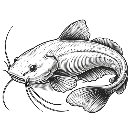 Realistic Catfish Coloring Page