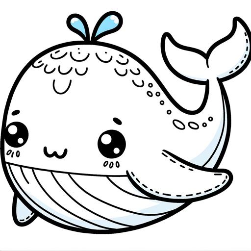 Cute Blue Whale Coloring Page