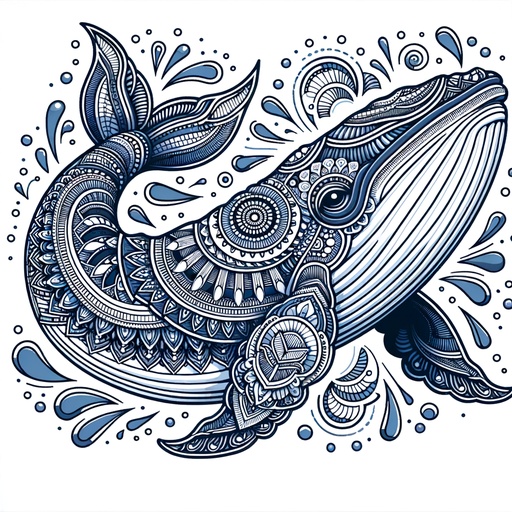 Mandala Blue Whale Coloring Page