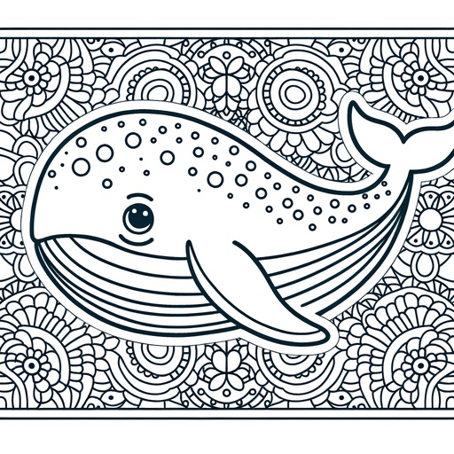 Mindful Blue Whale Coloring Page