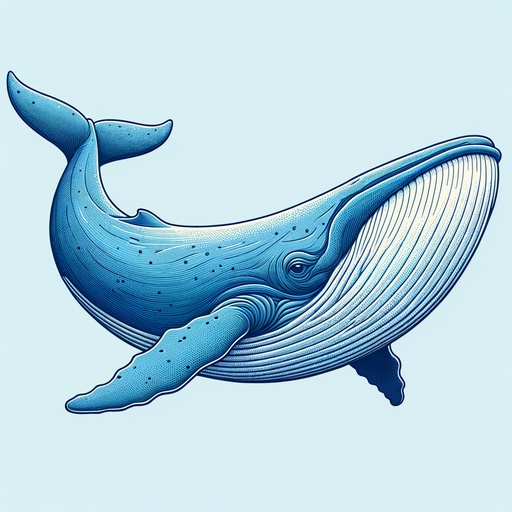 Realistic Blue Whale Coloring Page