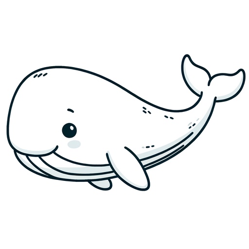 Cute Sperm Whale Coloring Page