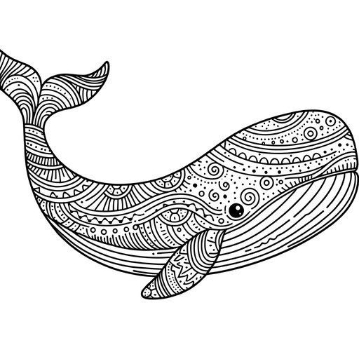 Mindful Sperm Whale Coloring Page