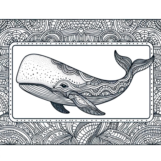 Zentangle Sperm Whale Coloring Page