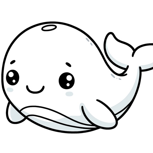 Cute Beluga Whale Coloring Page