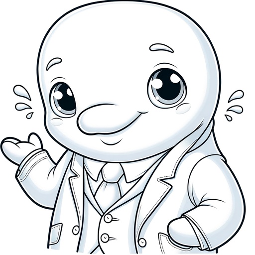 Beluga Whale in Suits Coloring Page