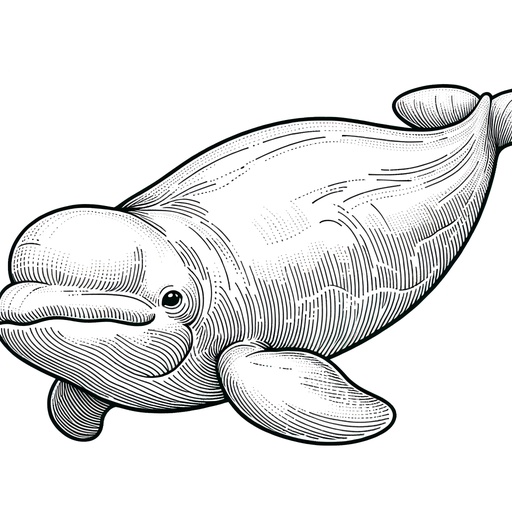 Realistic Beluga Whale Coloring Page