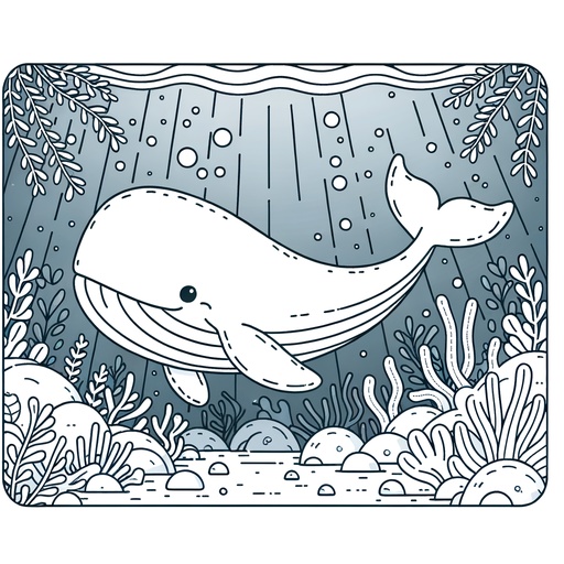 Underwater Gray Whale Coloring Page