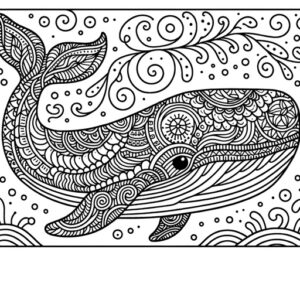 Mindful Gray Whale Coloring Page- 4 Free Printable Pages