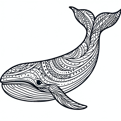 Mindful Minke Whale Coloring Page