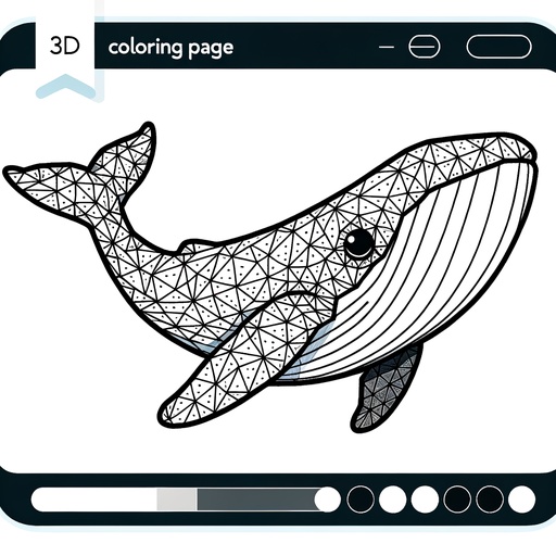 Geometric Minke Whale Coloring Page